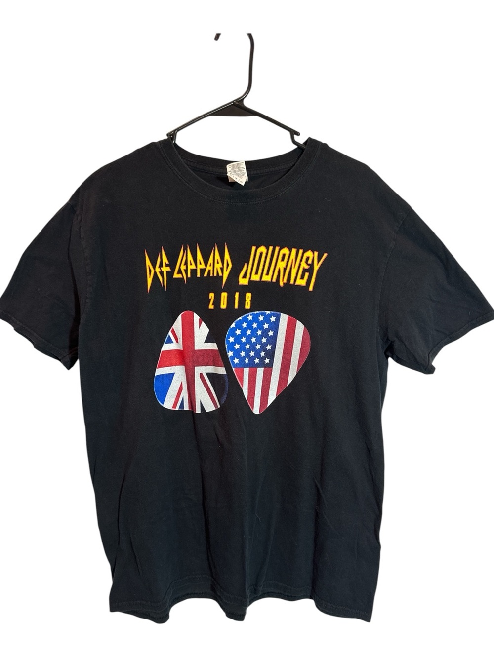 Def Leppard Music Journey 2018 Tour Adult Mens XL Shirt Black Gildan Cotton